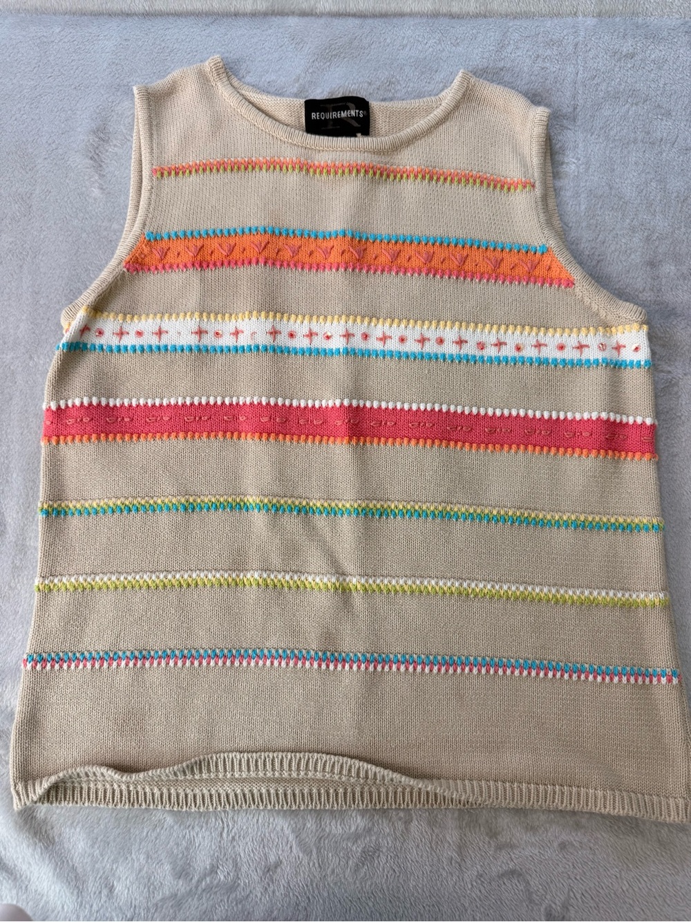 Requirements 100% Cotton Colorful Knit Vest
